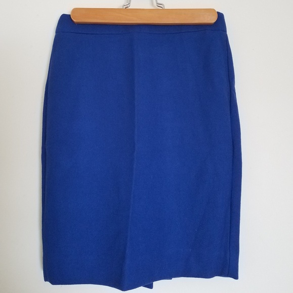 J Crew No. 2 double-serge wool skirt, 00P, Blue - Picture 3 of 8